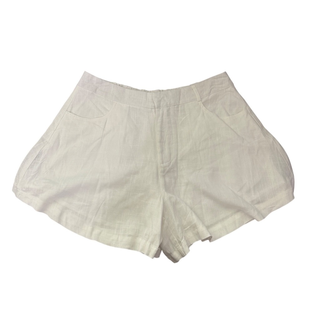 HYFVE High Waist Linen Women's Shorts in White